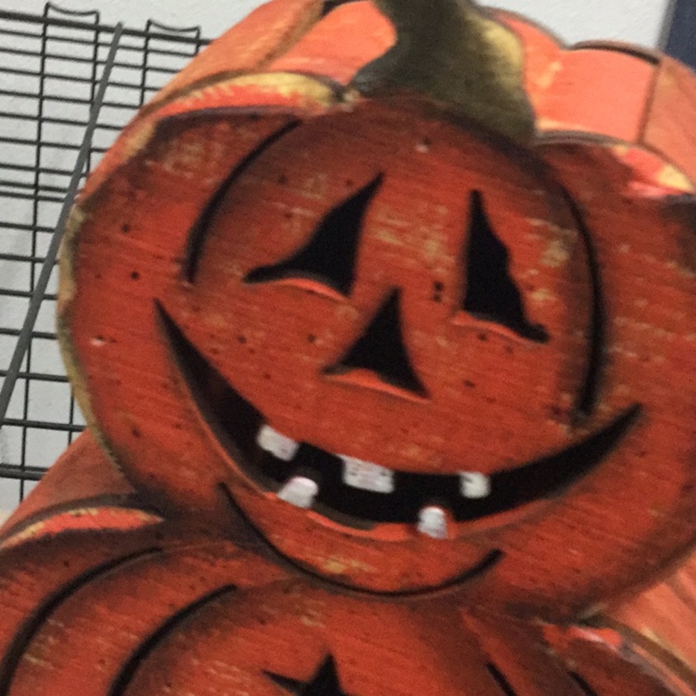 Jack o lantern wooden decor Halloween party festival decor rustic cabin farmer’s - Picture 2 of 6